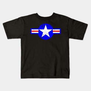 Vintage US Air force star roundel distressed Kids T-Shirt